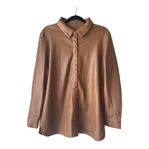 Marc New York Womens Faux Leather Shacket Jacket Size Small